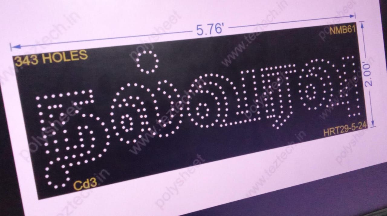 NMB61 NAME BOARD 5.76X2 FEET 343 HOLES