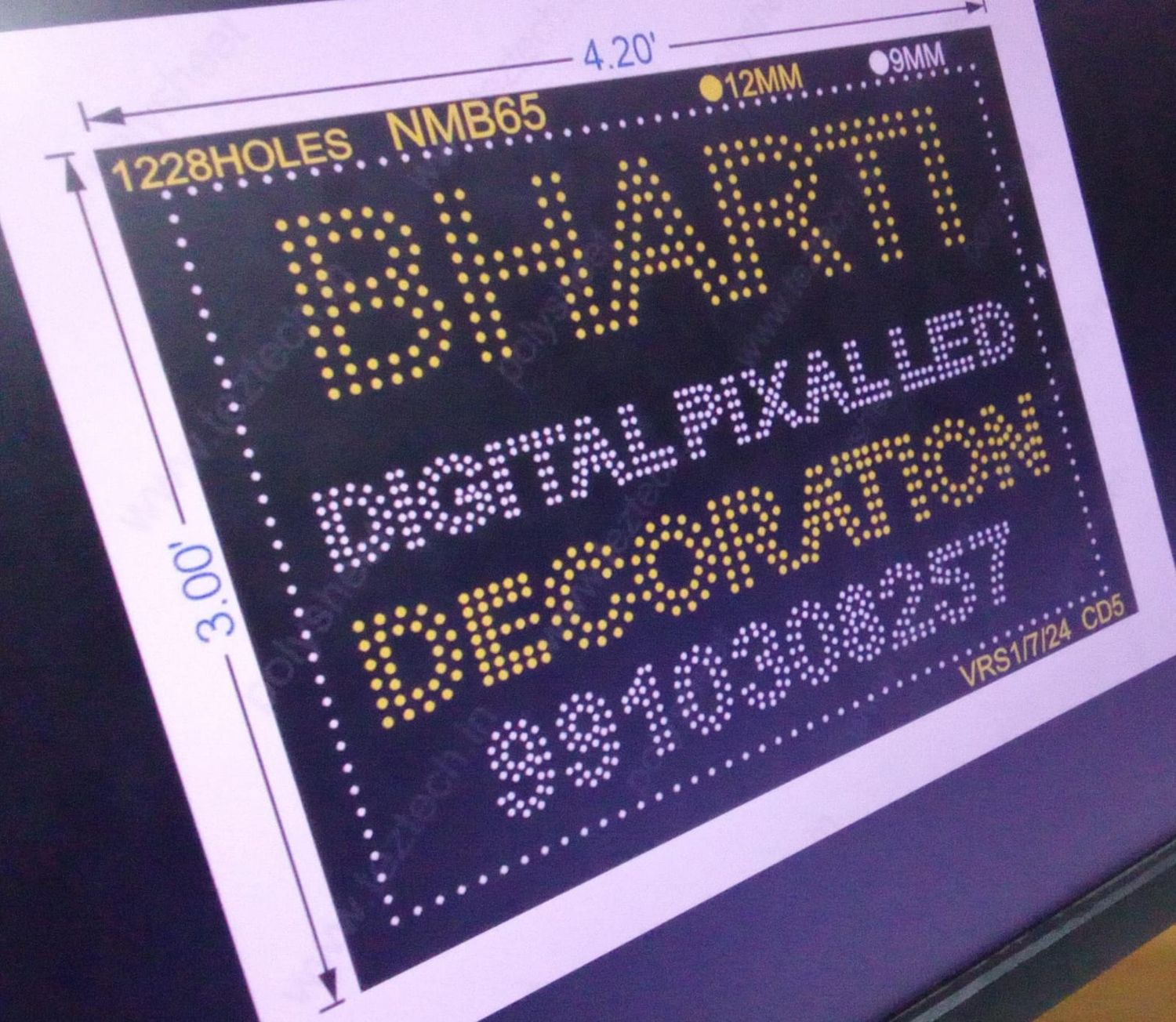 NMB65 BHARTI DECORATION 3X4.2 FEET 1228 HOLES