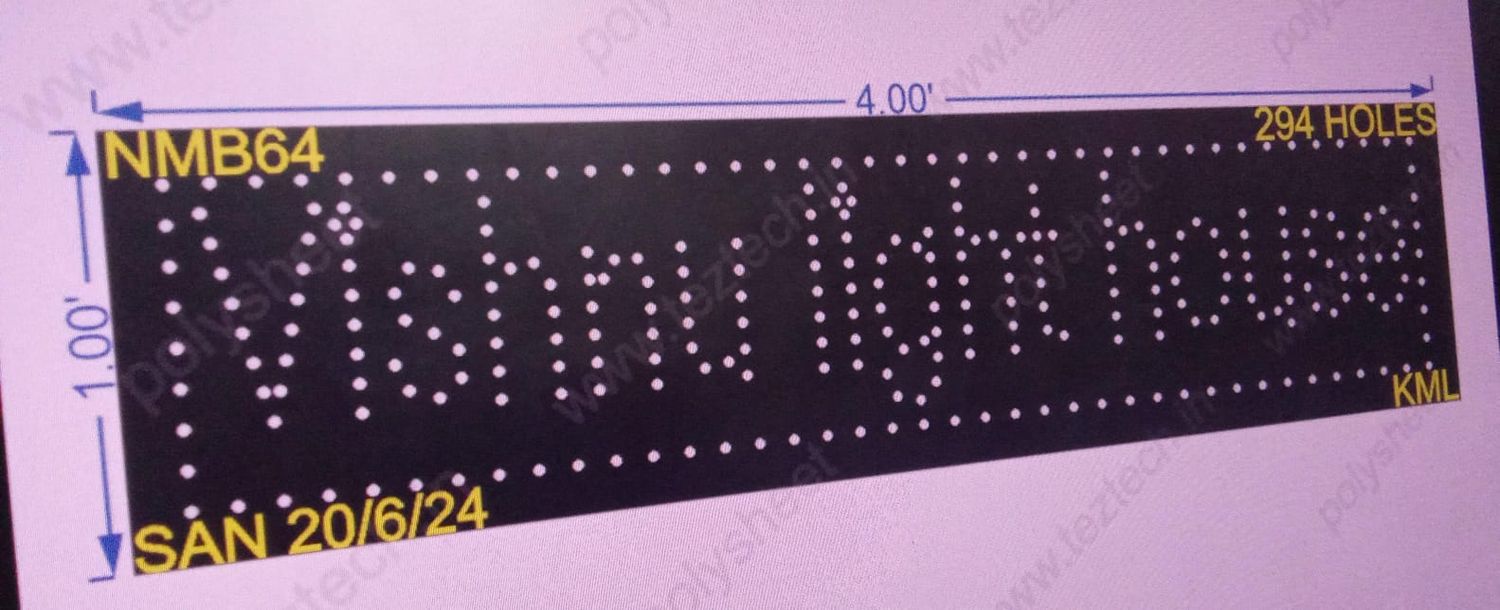 NMB64 NAME BOARD 1X4 FEET 294 HOLES