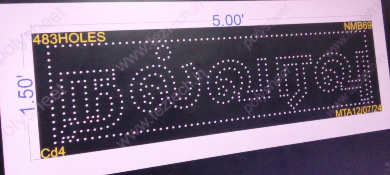 NMB69 WELCOME IN TAMIL  1.5X5 FEET 483 HOLES