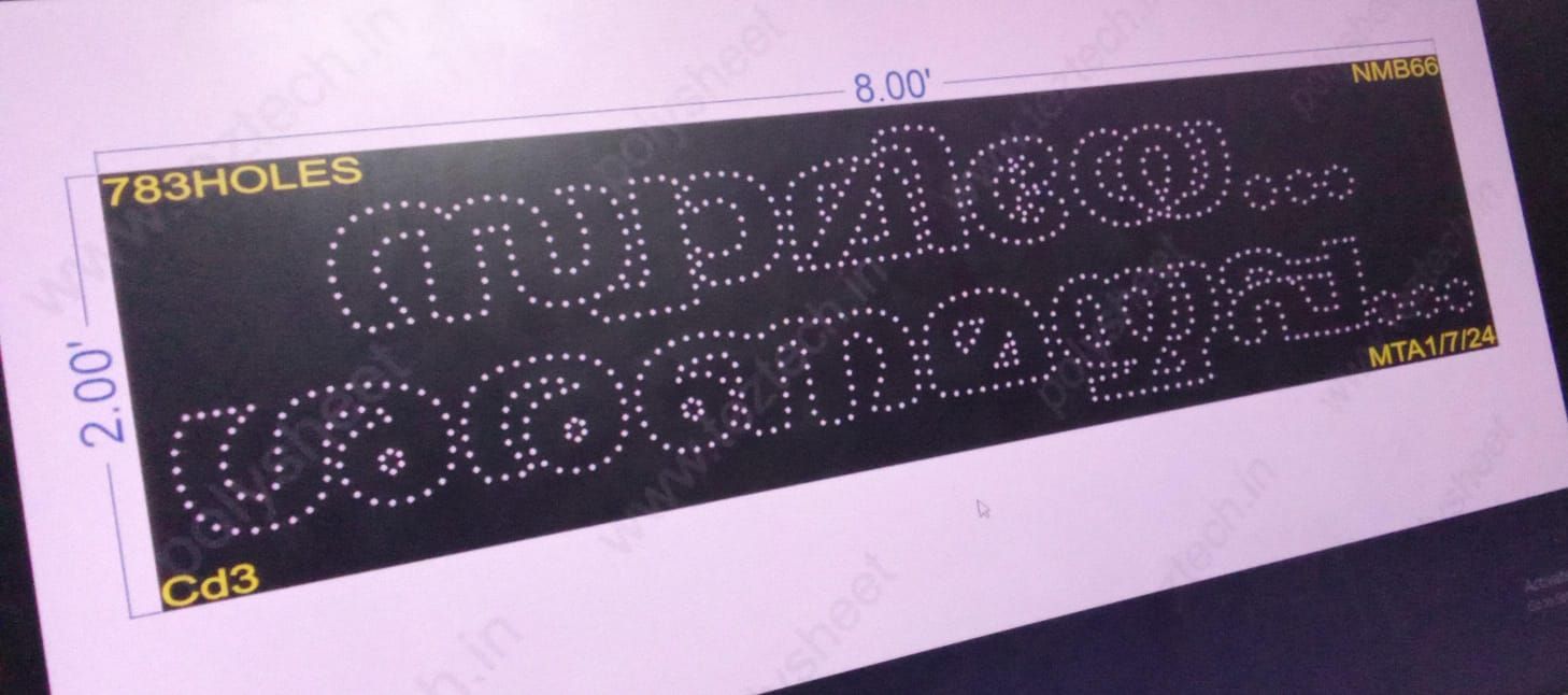 NMB66 NAME BOARD 2X8 FEET 783 HOLES