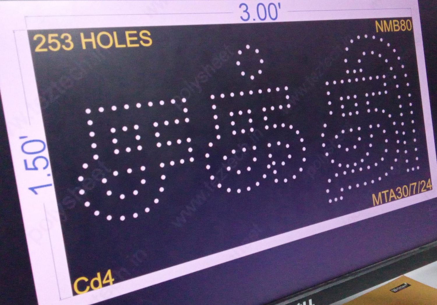 NMB80 NAME BOARD SHAKTI 1.5X3 FEET 253 HOLES