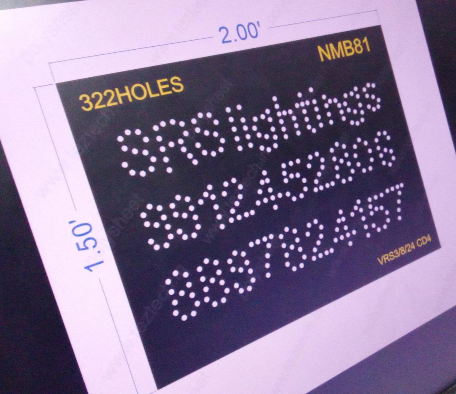 NMB81 NAME BOARD 1.5X2 FEET 322 HOLES