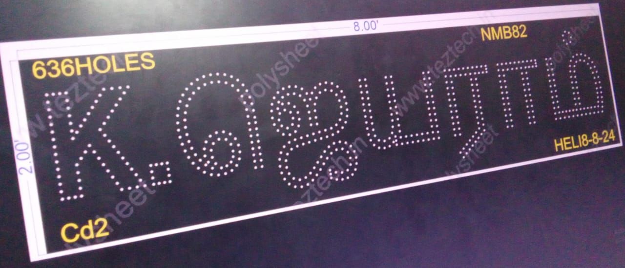 NMB82 NAME BOARD K. Jayaram 2X8 FEET 636 HOLES