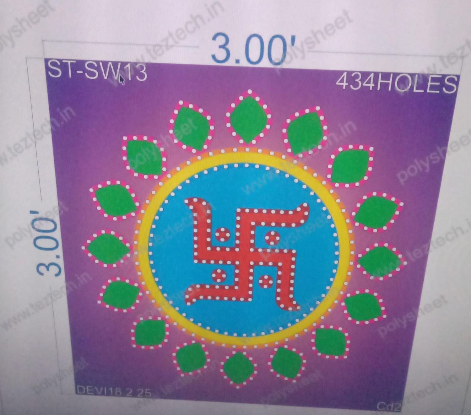 ST-SW13 SWASKIK 3X3FEET 434HOLES IN 1 PART