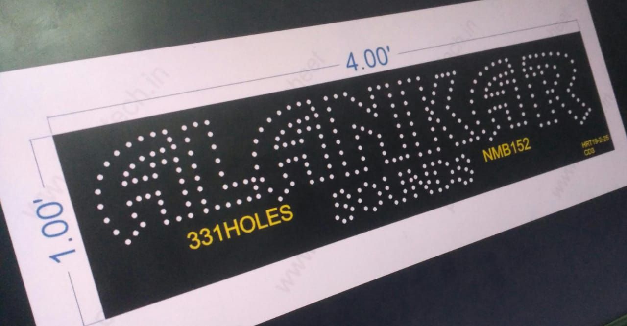 NMB152  NAME BOARD 1 PART 1X4 FEET 331 HOLES
