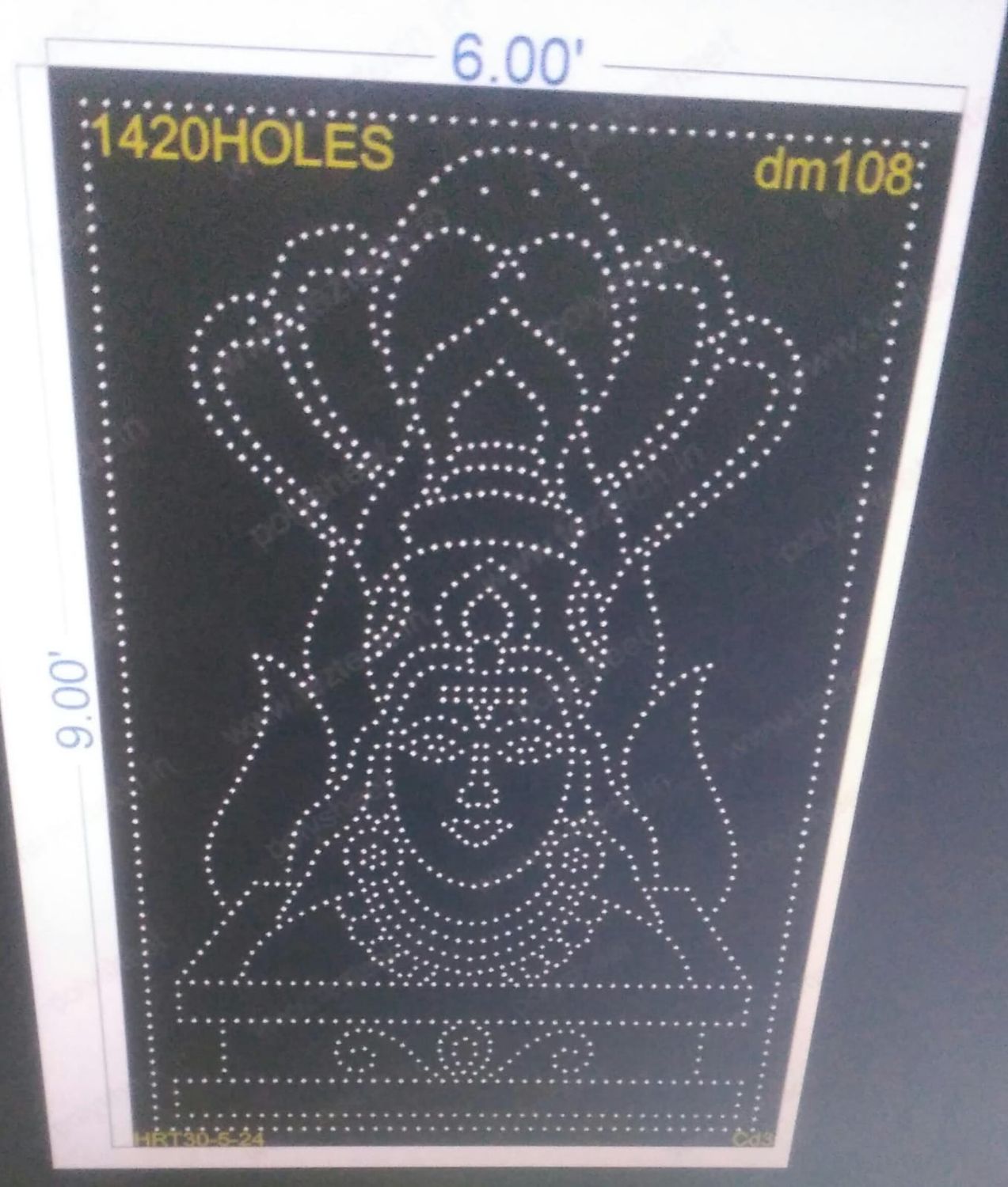 DM108  DEVI MATA 6x9 FEET 1420 HOLES (3 PARTS)