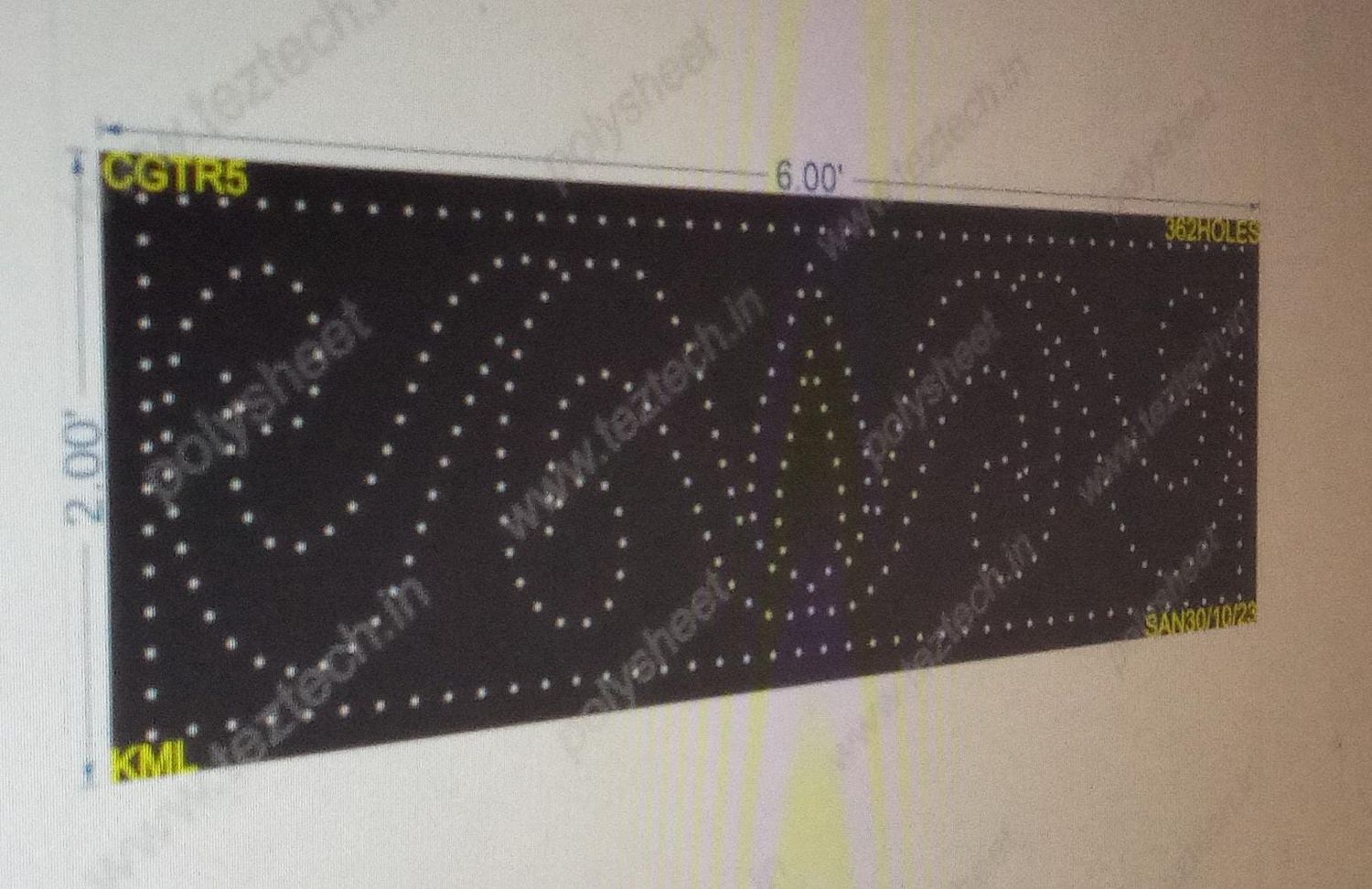 CGTR5  CURVE GATE ROW  2X6 FEET 362 HOLES