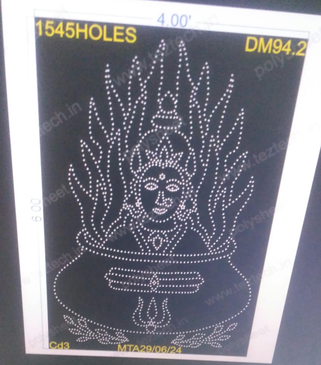 DM94.2 DEVI MATA 6X4 FEET 1545HOLES