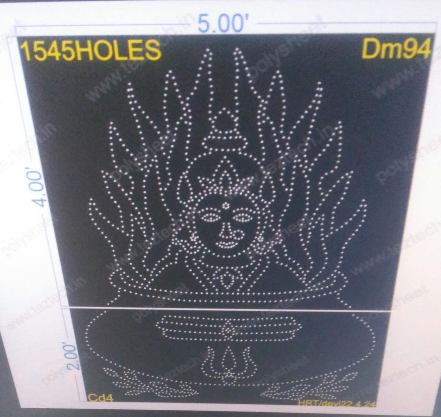 DM94 DEVI MATA 8X5 FEET 1545 HOLES IN 2 PARTS