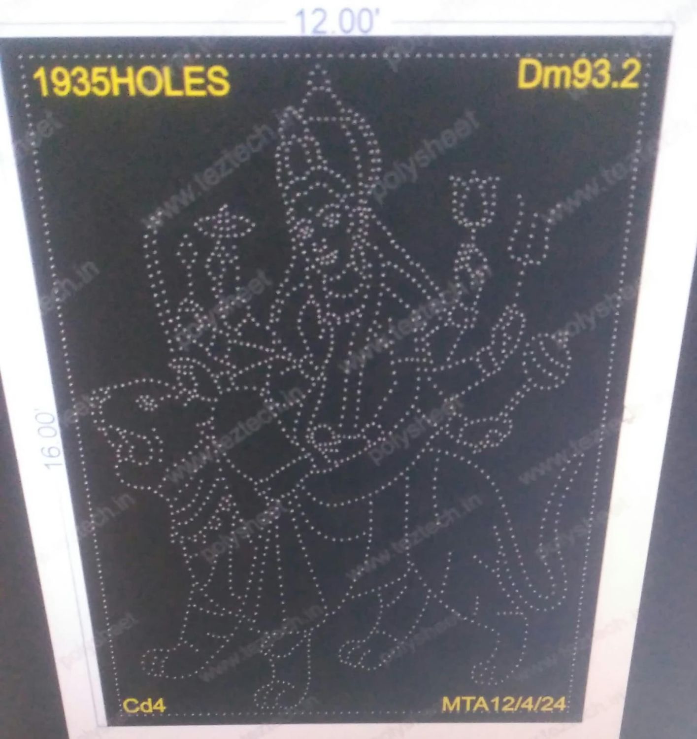 DM93.2 DEVI MATA 16X12 FEET 1938 HOLES (6 PARTS)