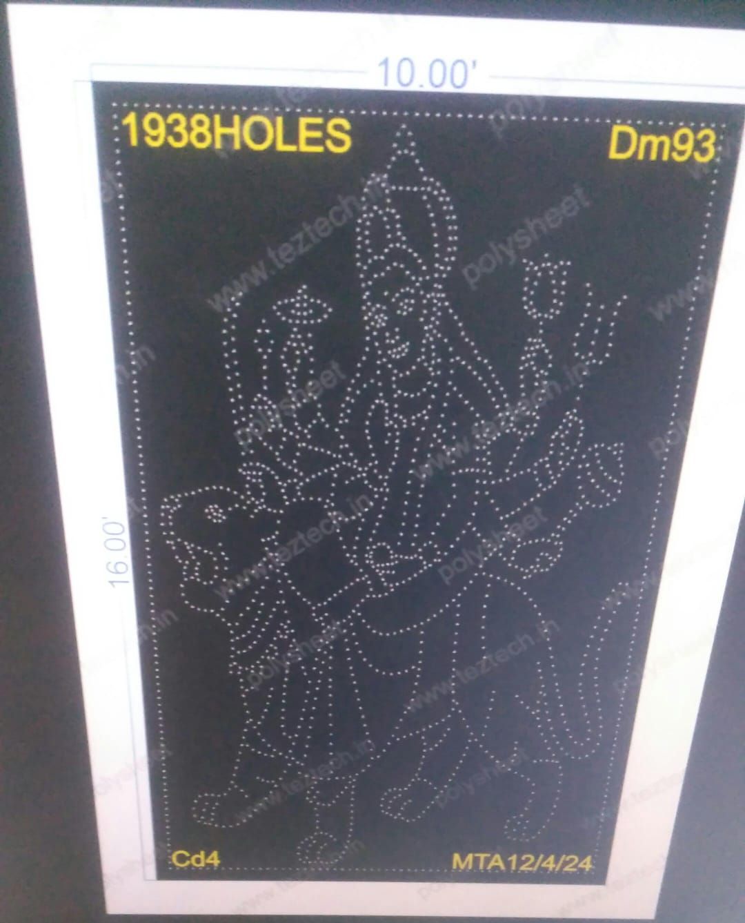 DM93 DEVI MATA 16X10 FEET 1938 HOLES (5 PARTS)