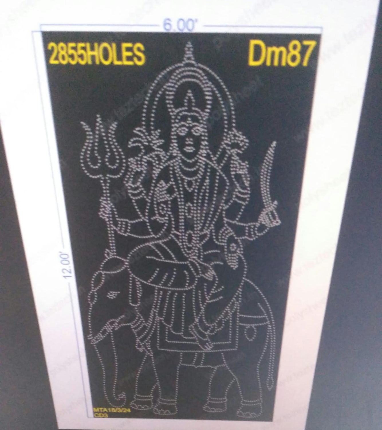 DM87 DEVI MATA 12X6 FEET 2855 HOLES (3 PARTS)
