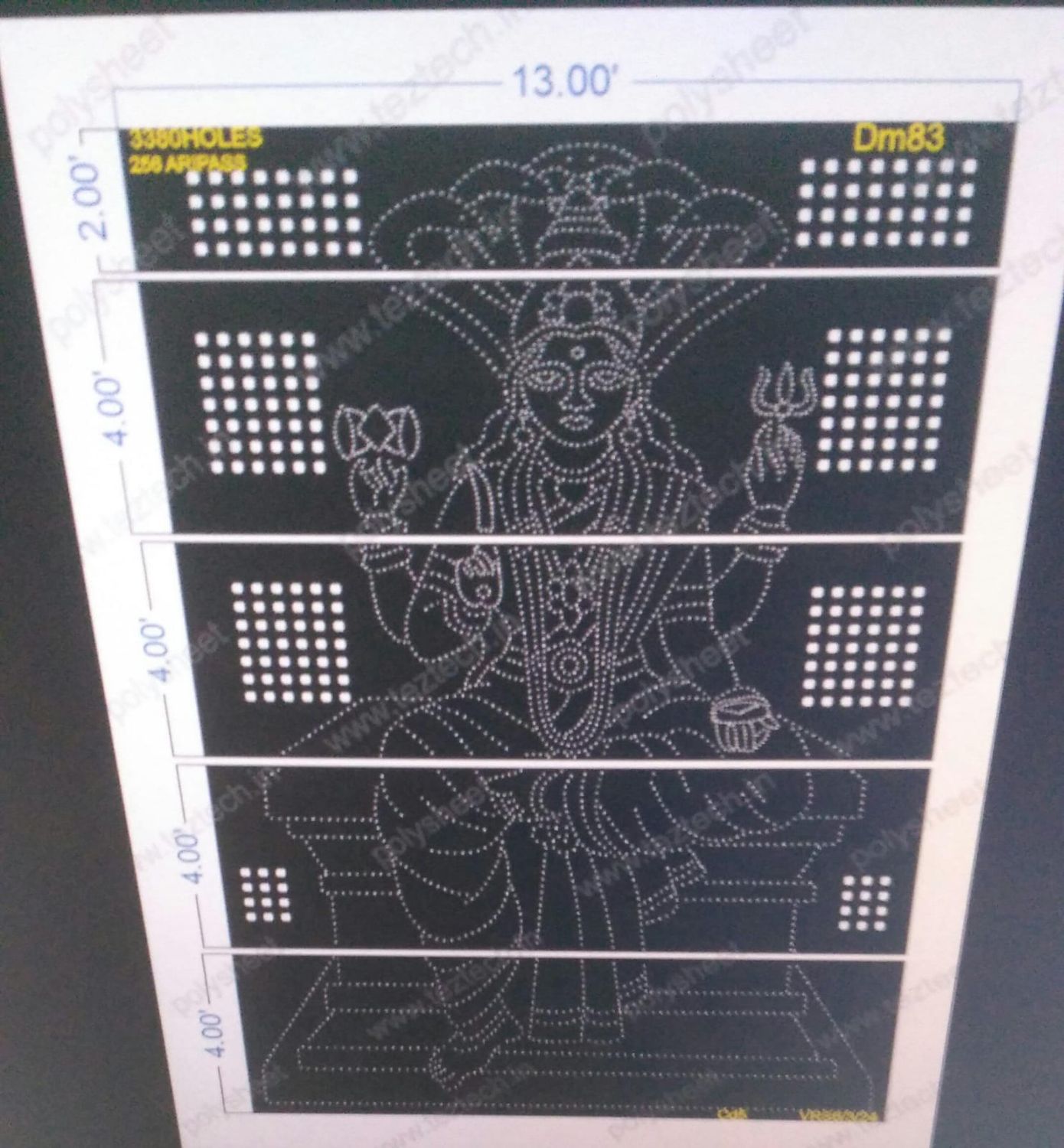 DM83 DEVI MATA 18X13 FEET 3380 HOLES AND 256 AIRPASS HOLES
