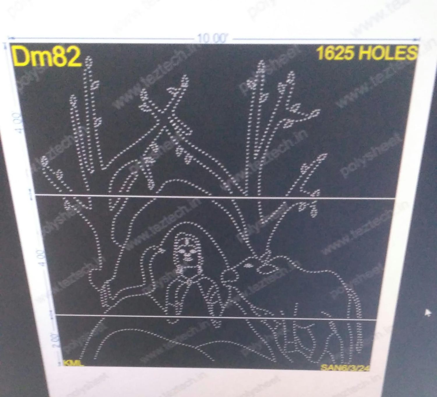 DM82 DEVI MATA Sri Swarnamba Devi 10X10 FEET 1625 HOLES (3 PARTS)