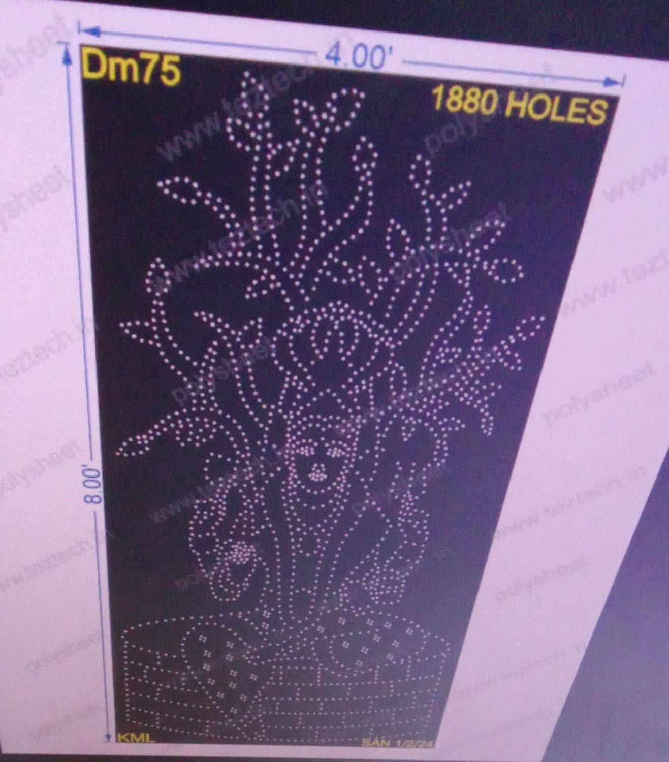 DM75 DEVI MATA 8X4 FEET 1880 HOLES