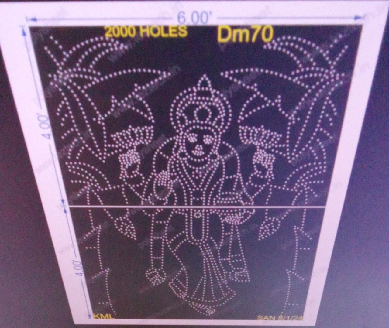 DM70 GADAPA LAXMI 8X6 FEET 2000 HOLES (2 PARTS)