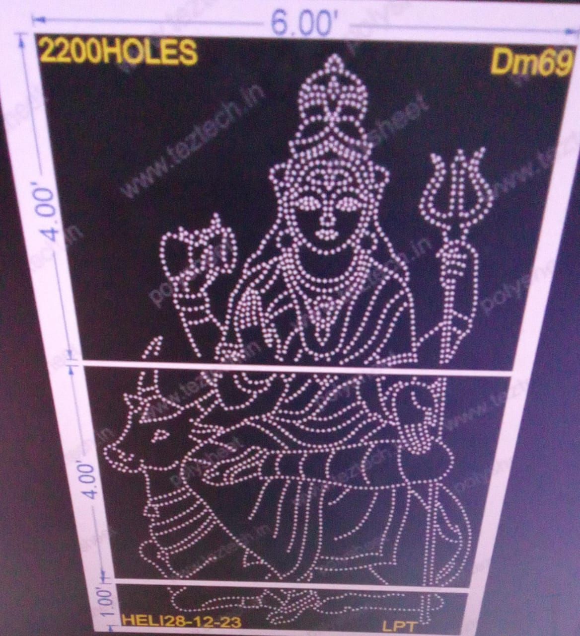 DM69 DEVI MATA  6X9 FEET 2200 HOLES (3 PARTS)
