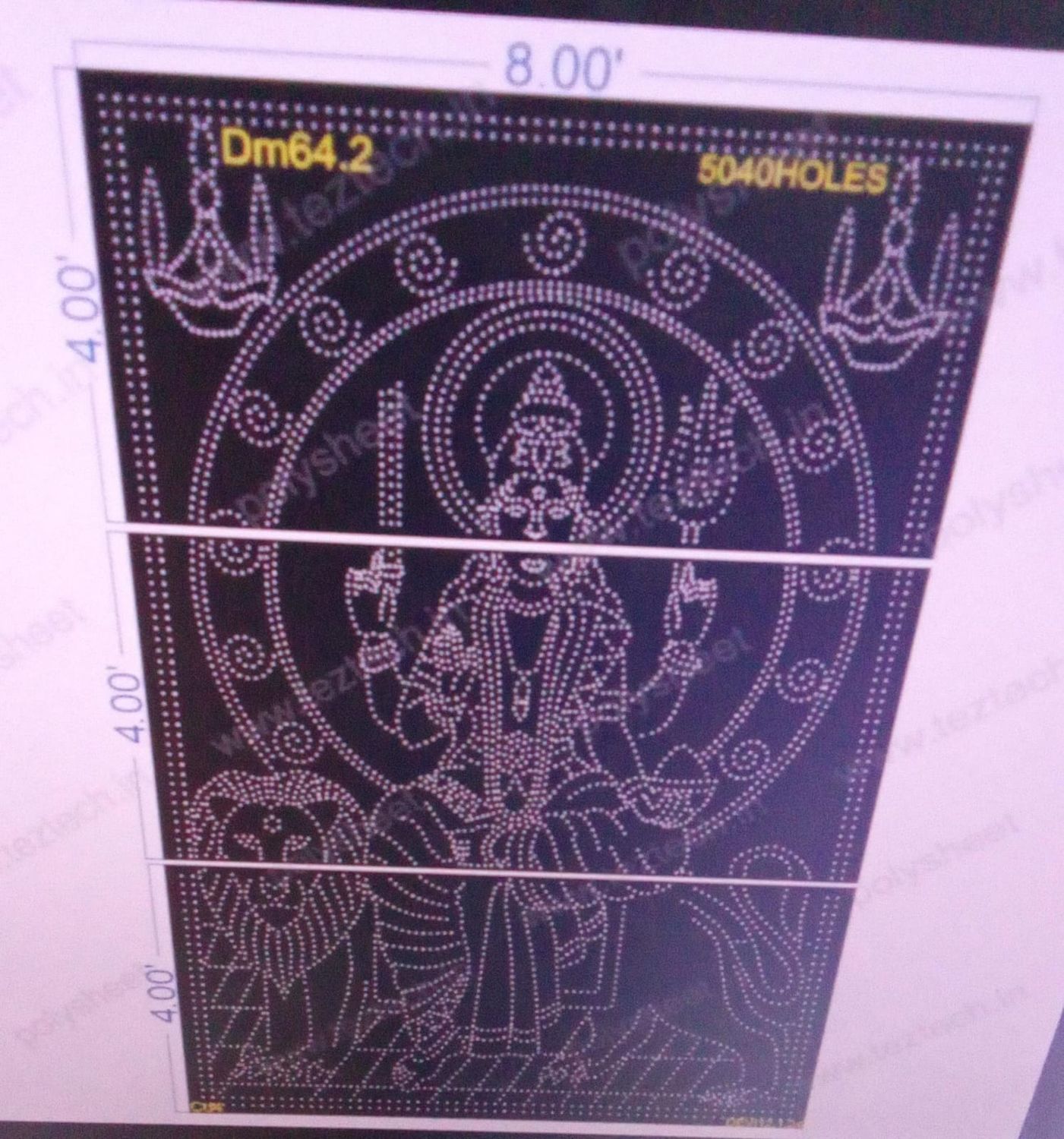 DM64.2 DEVI MATA  12X8FEET 5040HOLES (3 PARTS)