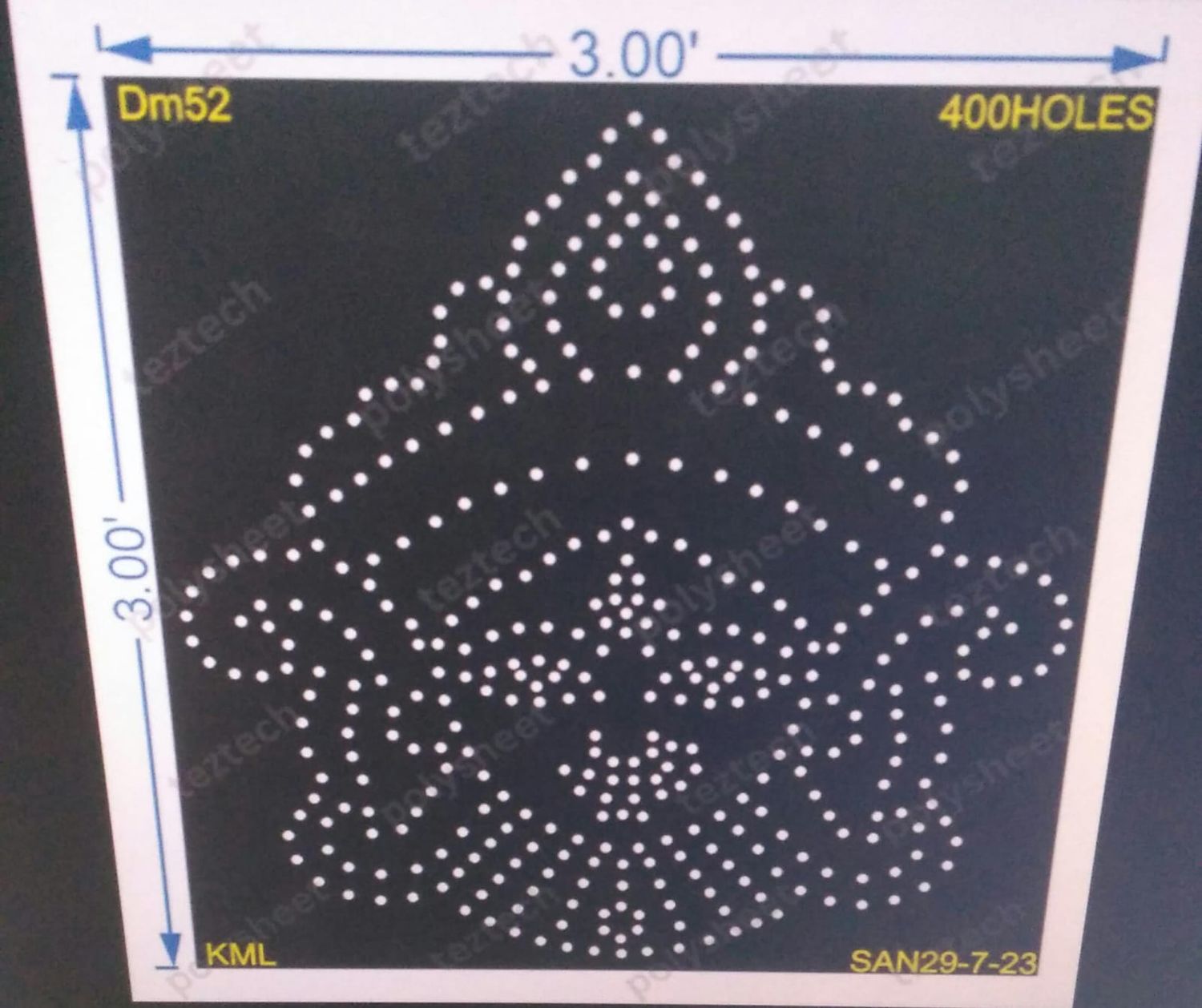 DM52 AGANI MATA  3X3 FEET 400 HOLES