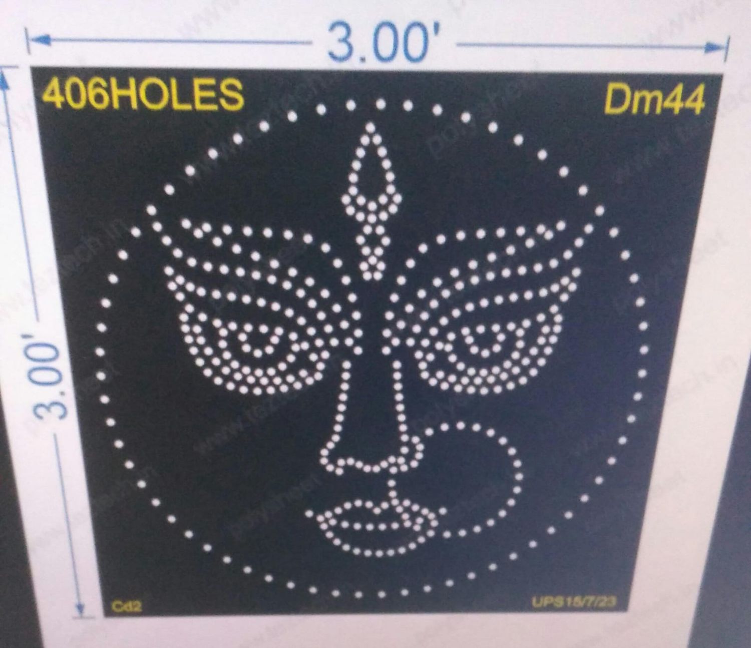 DM44 DURGA MATA  3X3 FEET 406HOLES