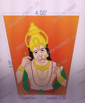 ST-HM1 STICKER HANUMANJI 6X4FEET 782HOLES IN 1 PART