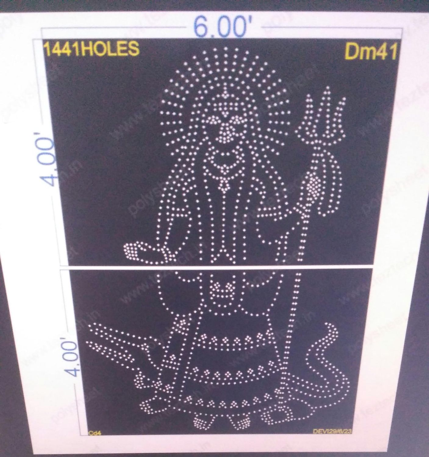 DM41 KHODIYAR MAA  6X8FEET 1441HOLES