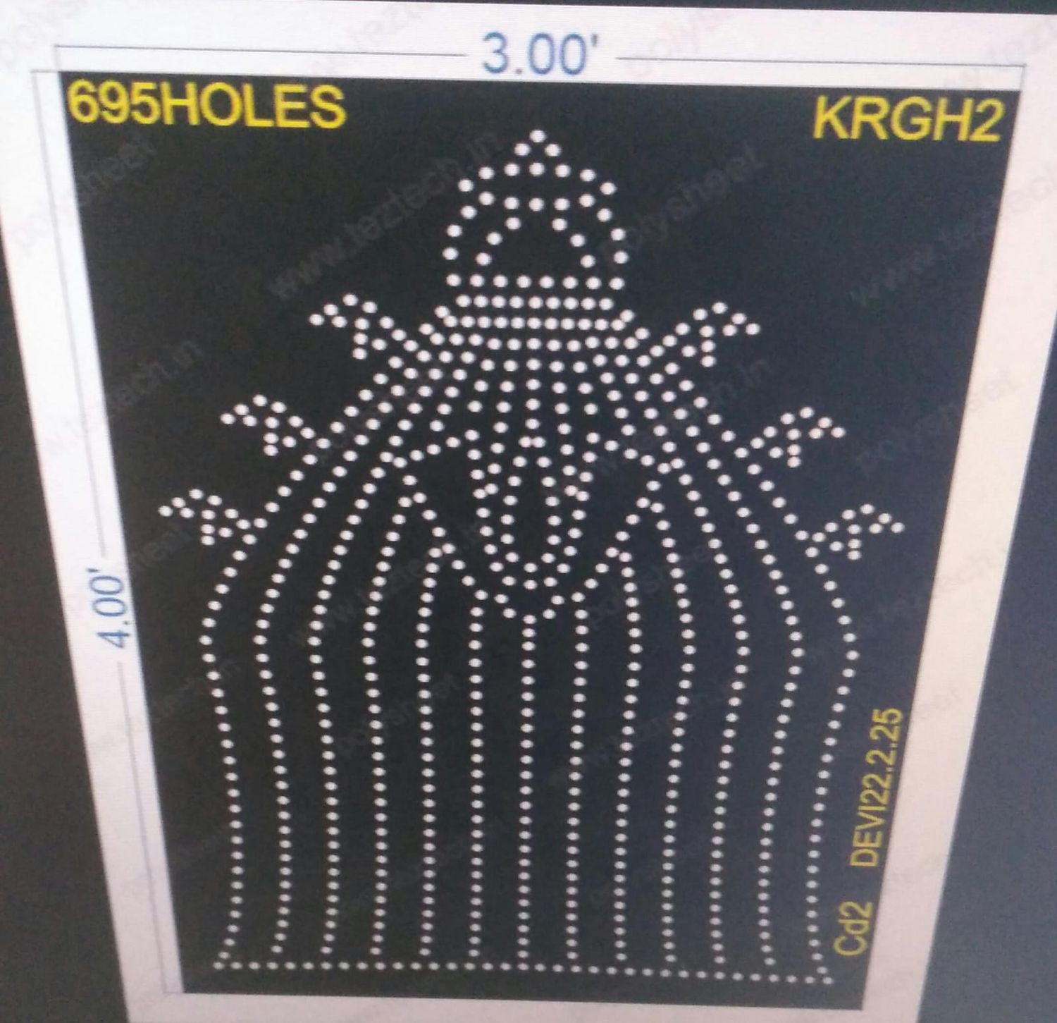 KRGH2 KARAGA HAT 4X3 FEET 695 HOLES