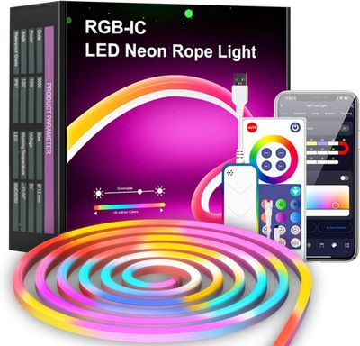 (NRP1) RGB Neon Rope Light with Mobile App and Remote Controlled | 5 METER