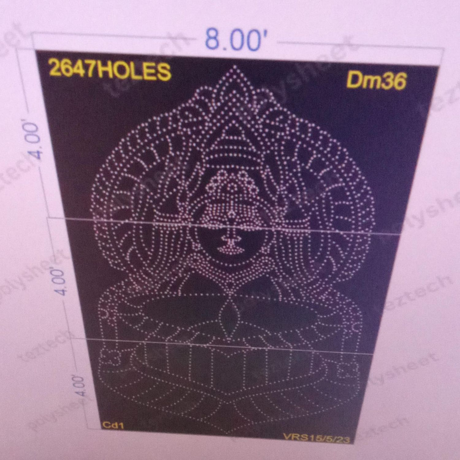 DM36 kamachi vizhakku amman  12X8 FEET 2647HOLES