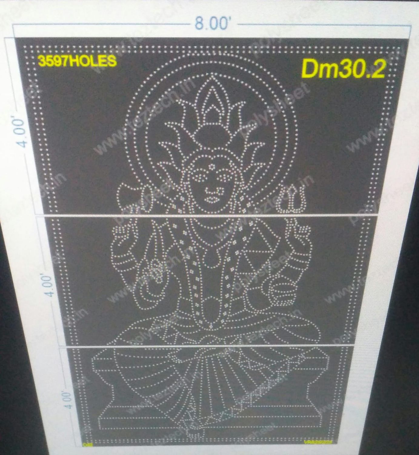 DM30.2 DEVI MATA  12X8FEET 3597HOLES 3PARTS