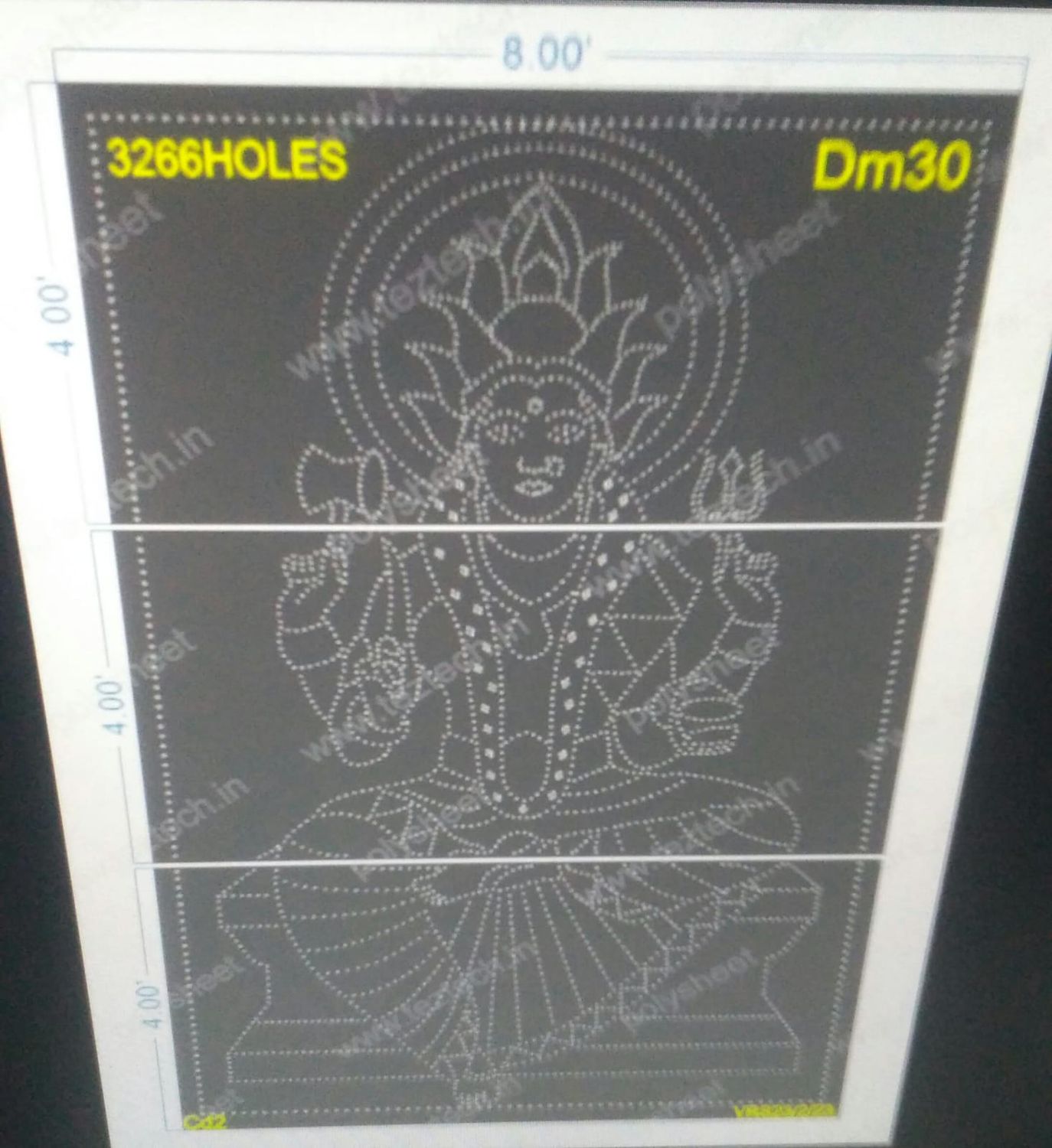 DM30 DEVI MATA  12X8FEET 3584HOLES 3PARTS