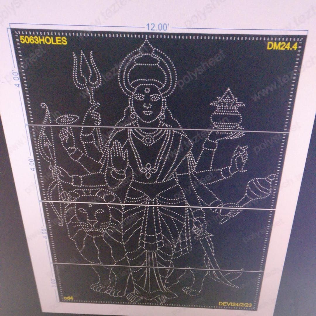 DM24.4 DURGA MATA  15X12FEET 5063HOLES 5PARTS