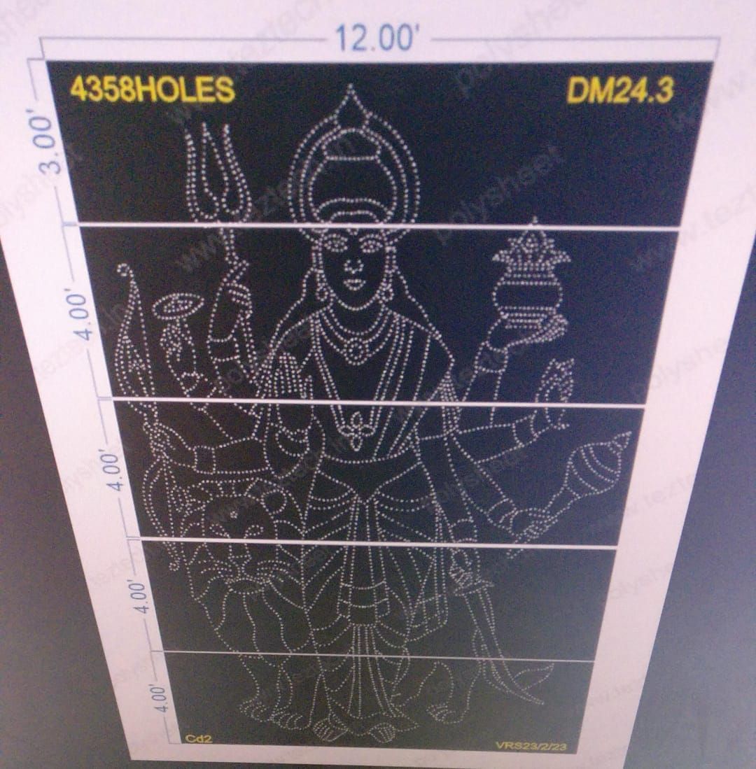 DM24.3 DURGA MATA  19X12FEET 4358HOLES 5PARTS