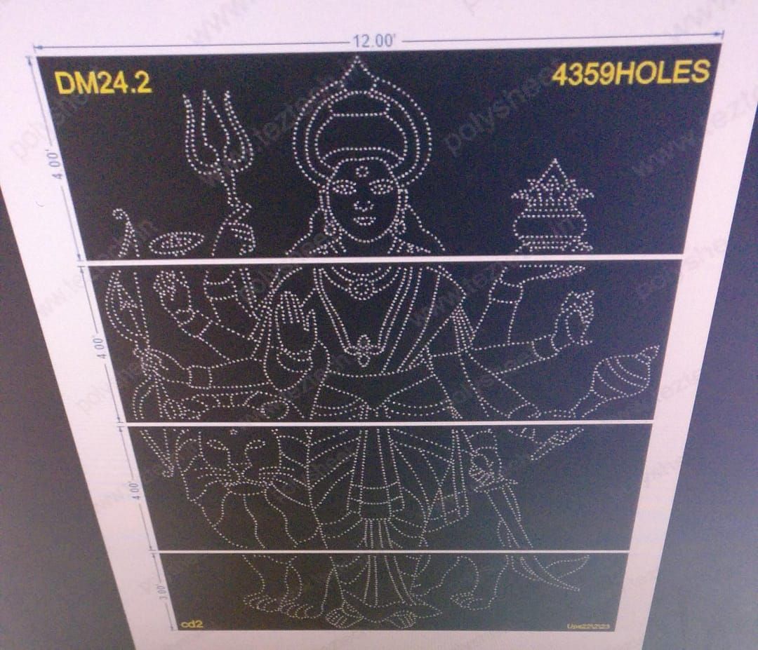 DM24.2 DURGA MATA  12X15FEET 4359HOLES 4PARTS