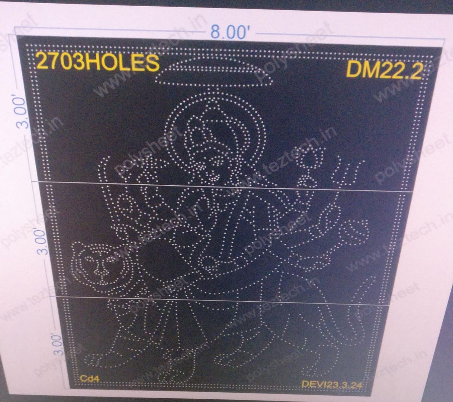DM22.2 DEVI MATA 9X8 FEET 2703 HOLES