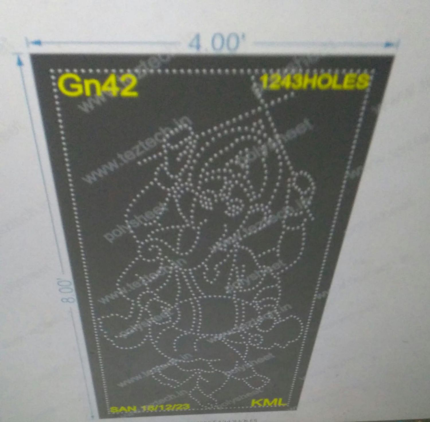 GN42 GANESHJI 8X4FEET 1243HOLES