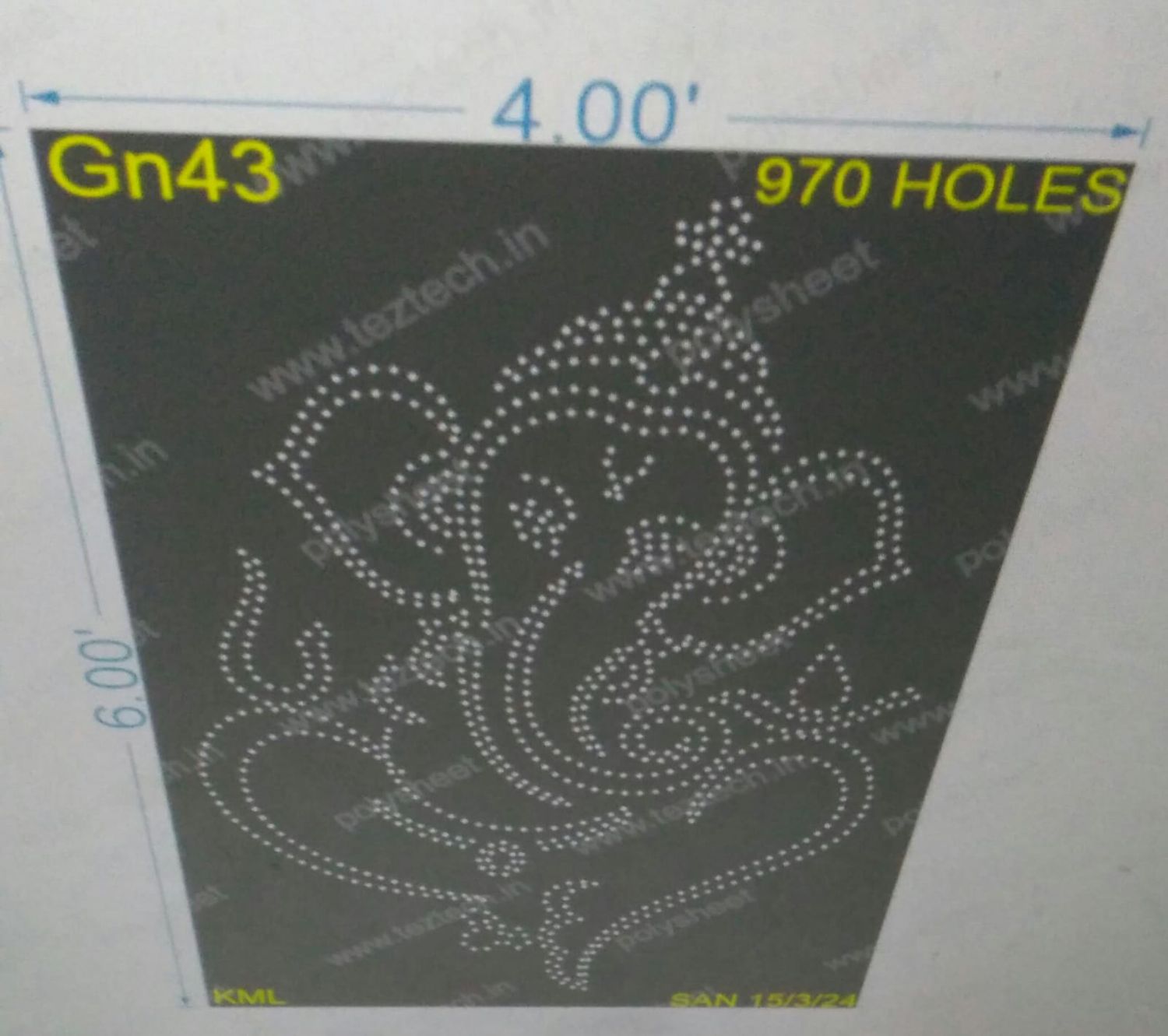 GN43 GANESHJI 6X4FEET 970HOLES