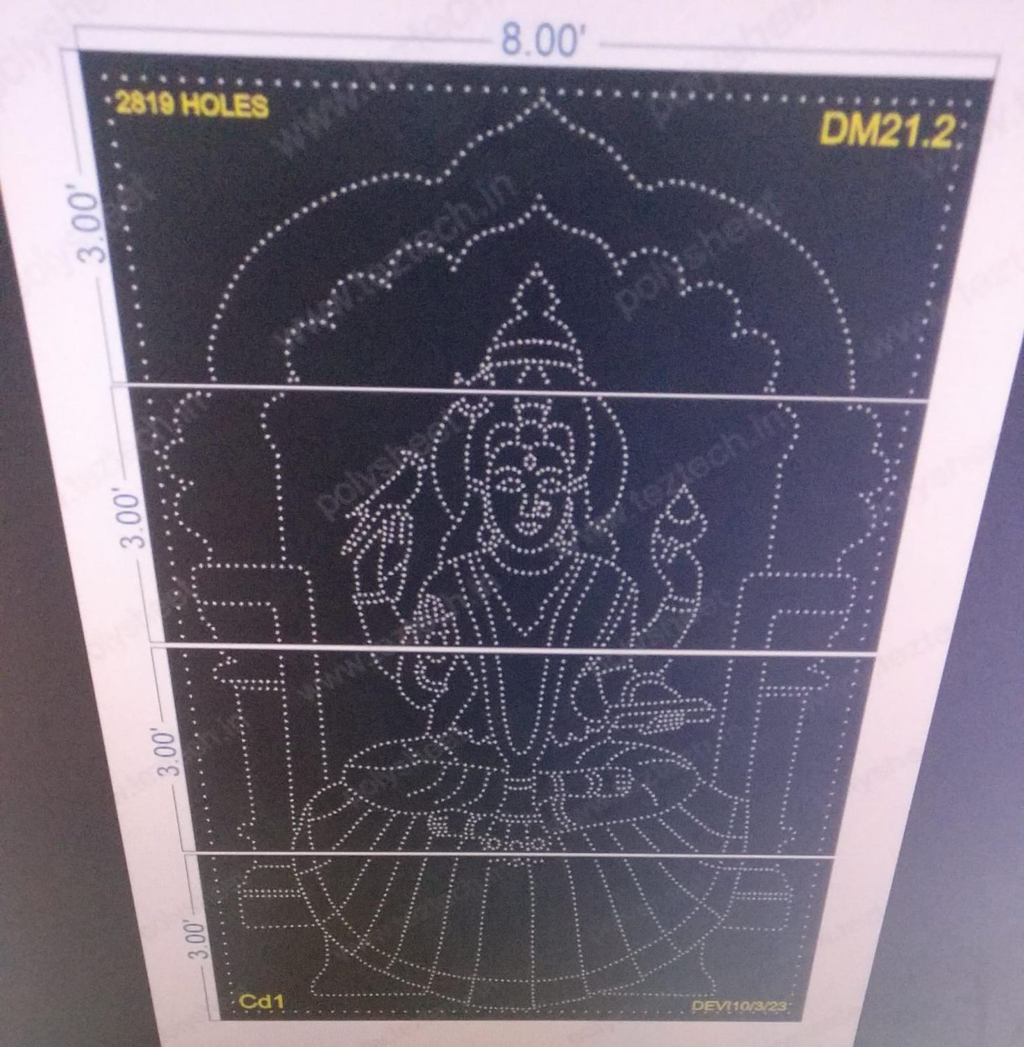 DM21.2 DEVI MATA 12X8 FEET 2819 HOLES