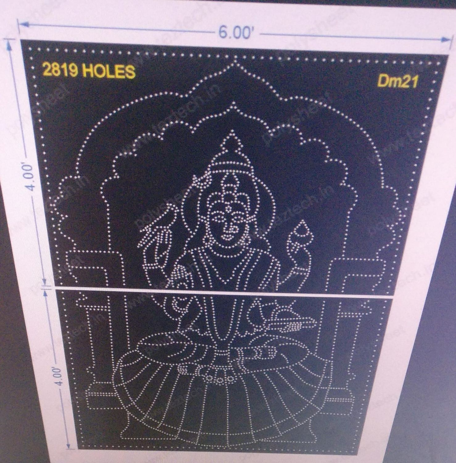 DM21 DEVI MATA 8X6 FEET 2819 HOLES