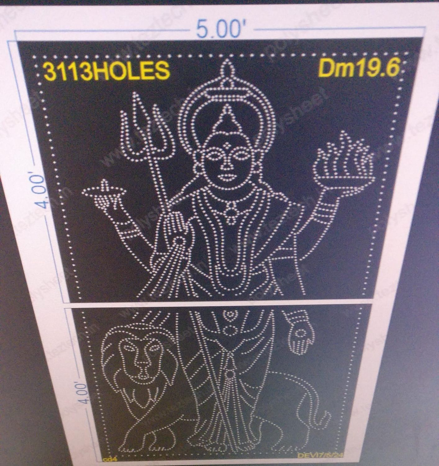 DM19.6 DEVI MATA 8X5 FEET 3113 HOLES (2 PARTS)