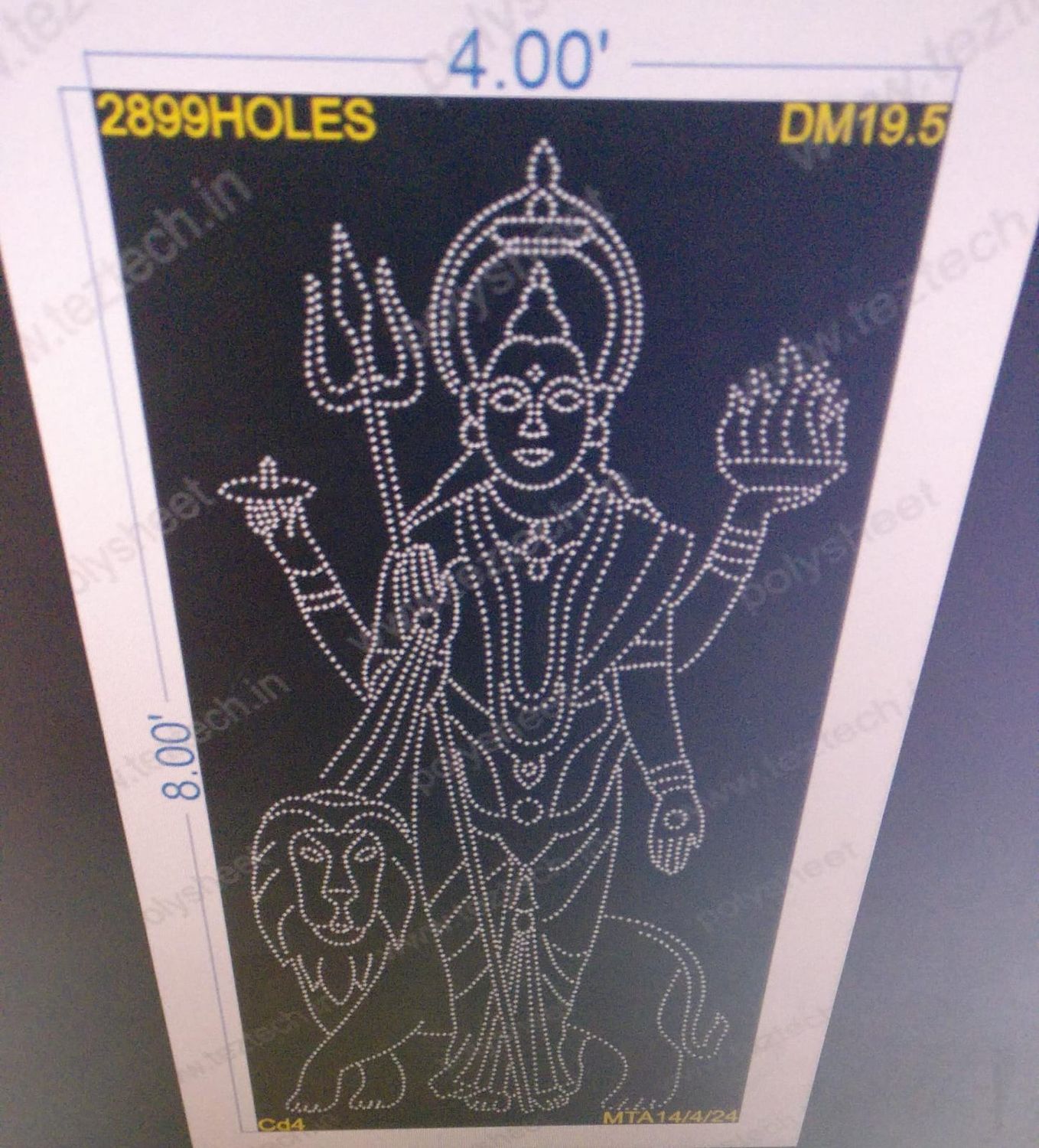 DM19.5 DEVI MATA 8X4 FEET 2899 HOLES