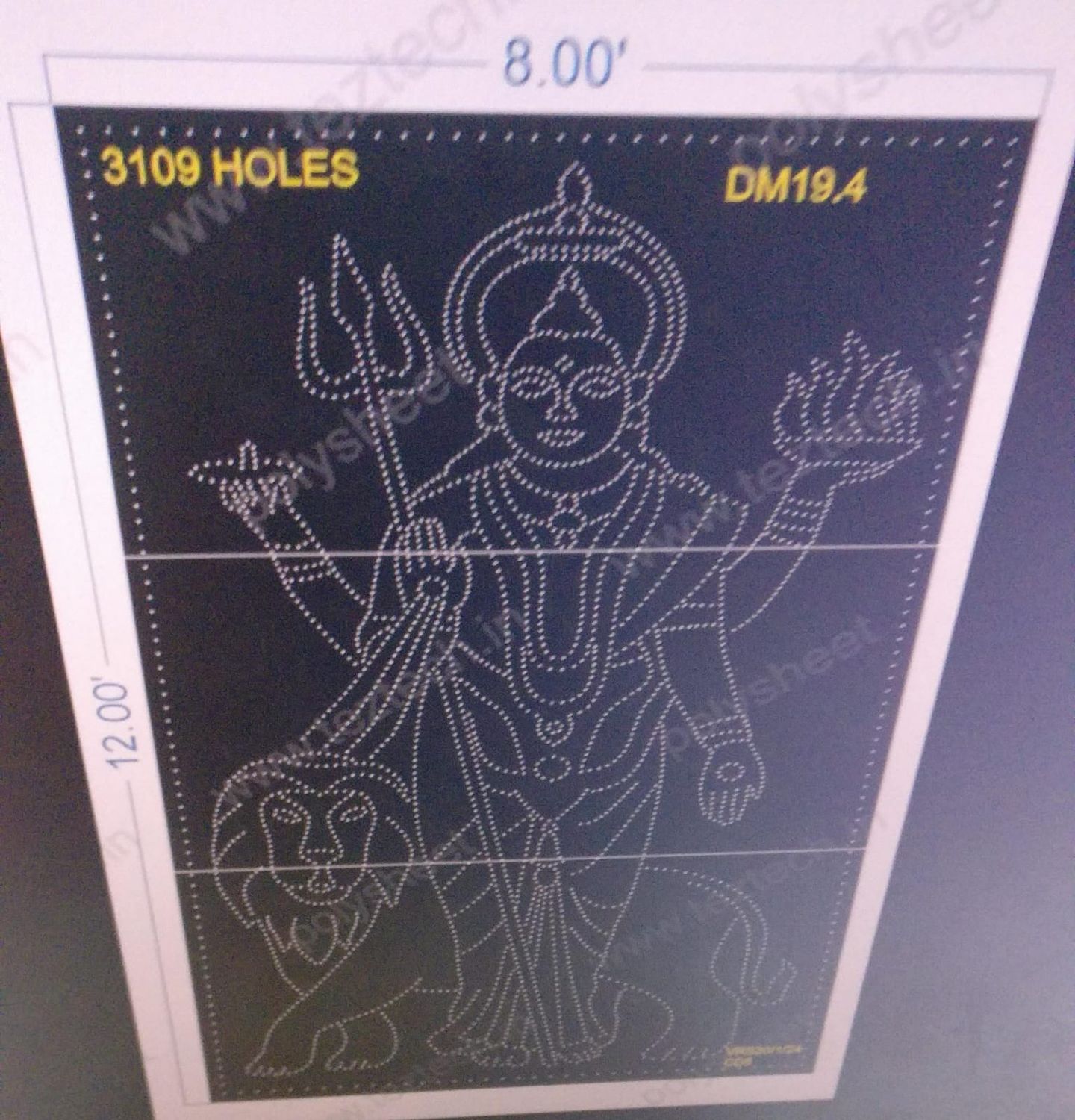 DM19.4 DEVI MATA 12X8 FEET 3109 HOLES