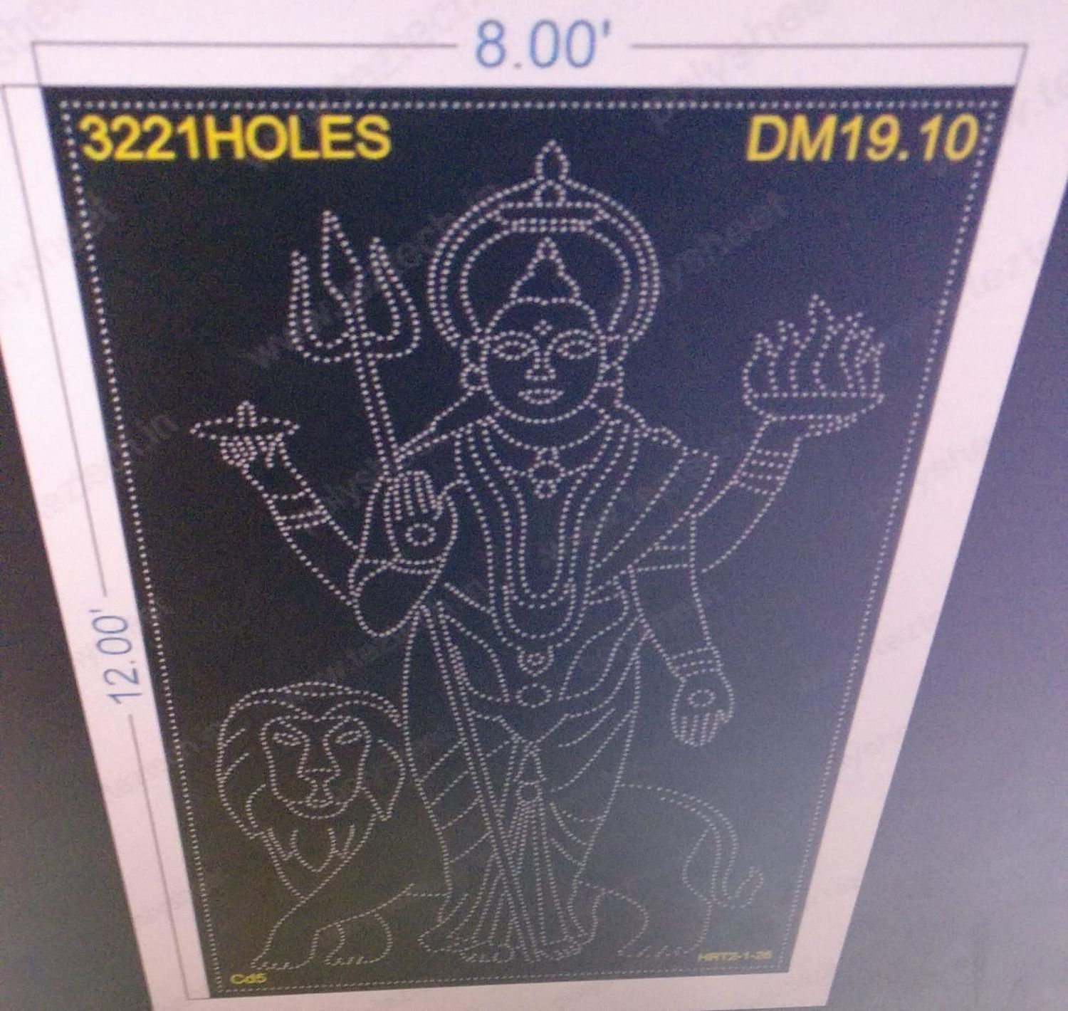 DM19.10  DEVI MATA 8X12  FEET 3221 HOLES (2 PARTS)