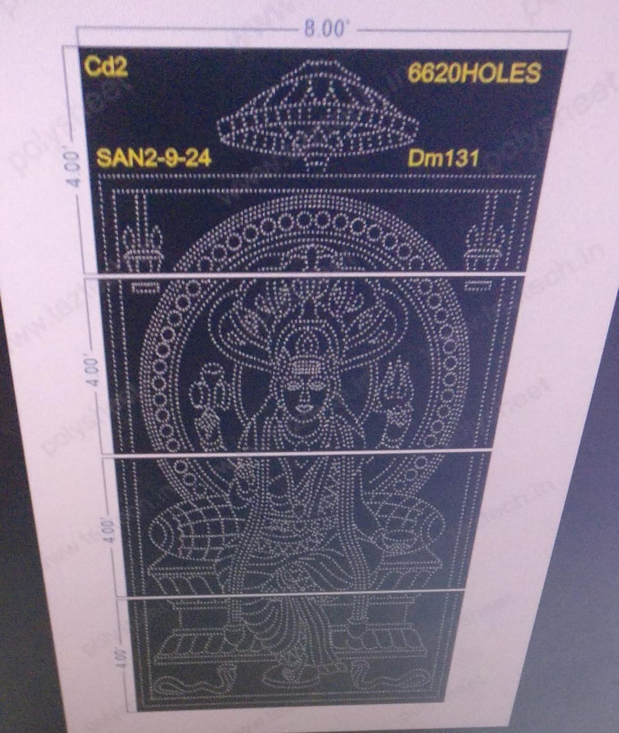 DM131 DEVI MATA 16X8 FEET 6620 HOLES (4 PARTS)