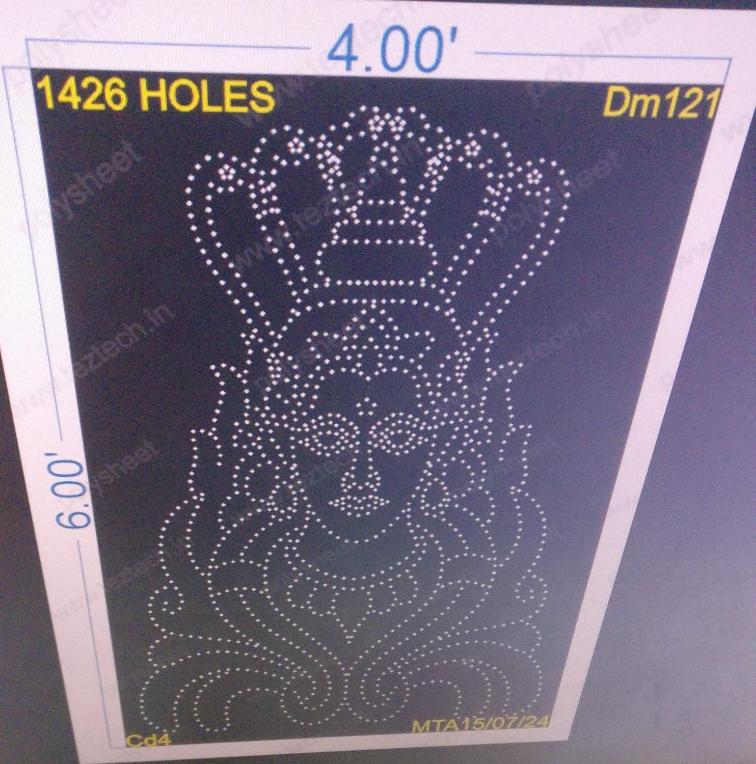DM121 DEVI MATA 6X4 FEET 1426 HOLES