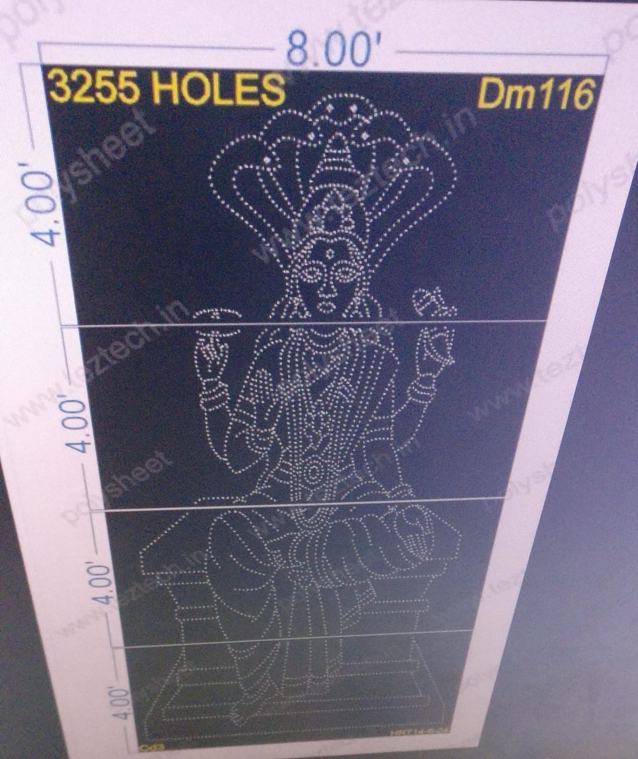 DM116 DEVI MATA (4-PARTS) 8X16 FEET 3255 HOLES
