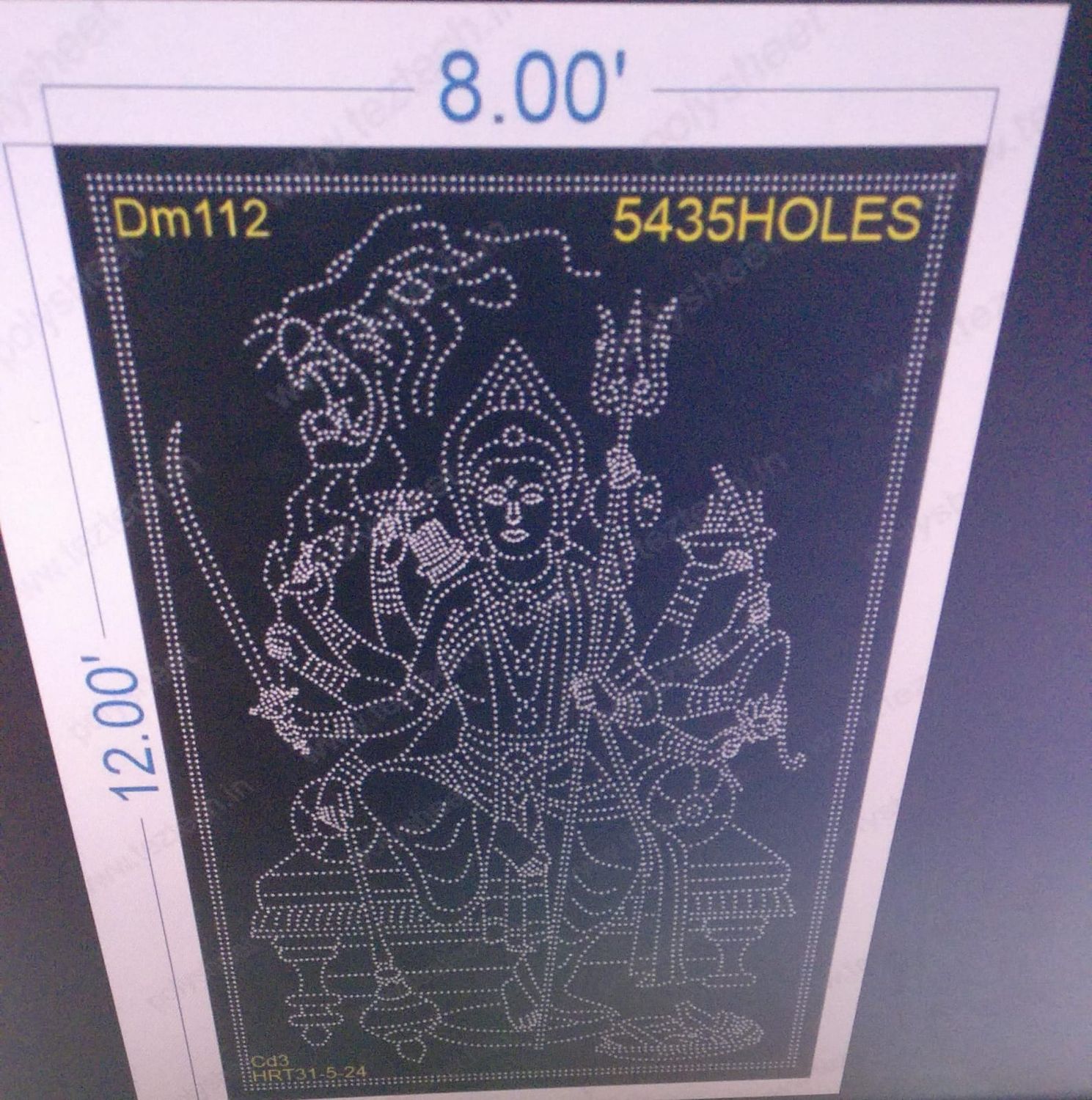 DM112  DEVI MATA (3-PARTS) 12X8 FEET 5435 HOLES