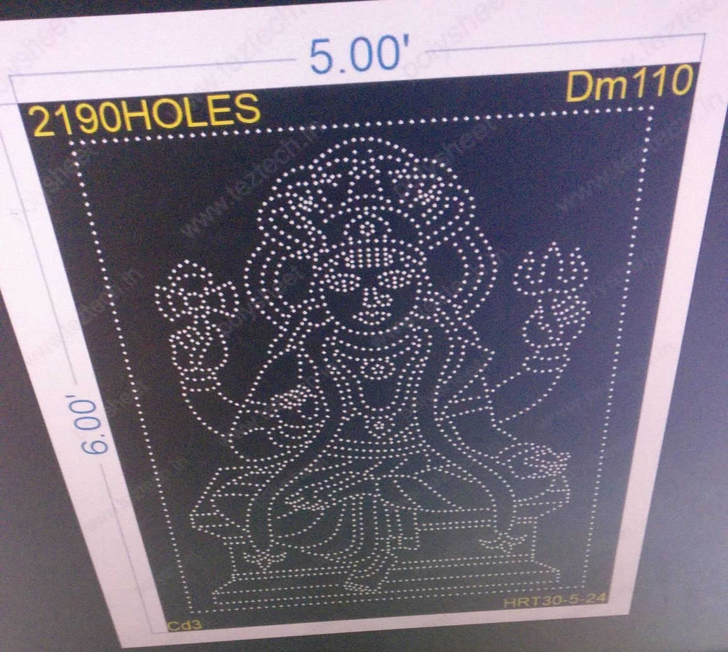 DM110  DEVI MATA 5X6 FEET 2190 HOLES (2 PARTS)