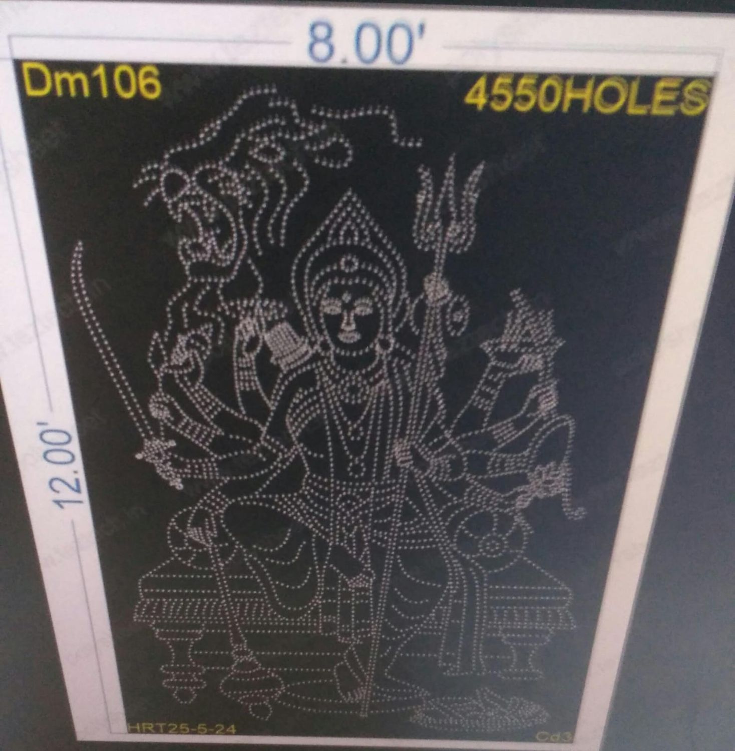 DM106  DEVI MATA 8X12 FEET 4550 HOLES (3 PARTS)
